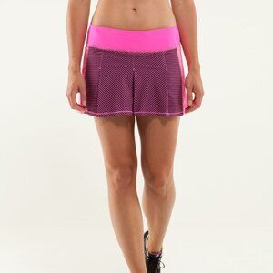 Lululemon Fast Cat Skirt Hyper Stripe Raspberry Glo Light Pink Fits Size 8 EUC